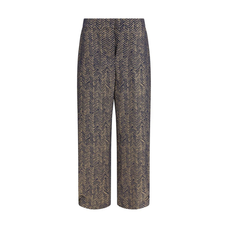 Giorgio Armani Brown Viscose Chevron Jacquard Casual Pants