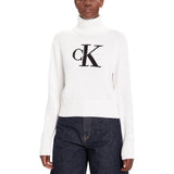 Calvin Klein Jeans White Cotton Turtleneck Sweater for Women