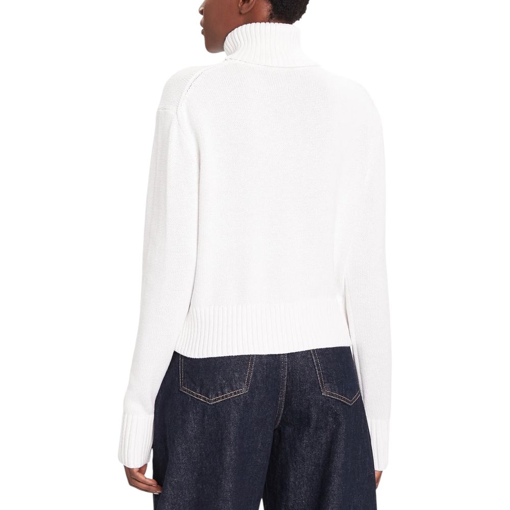 Calvin Klein Jeans White Cotton Turtleneck Sweater for Women