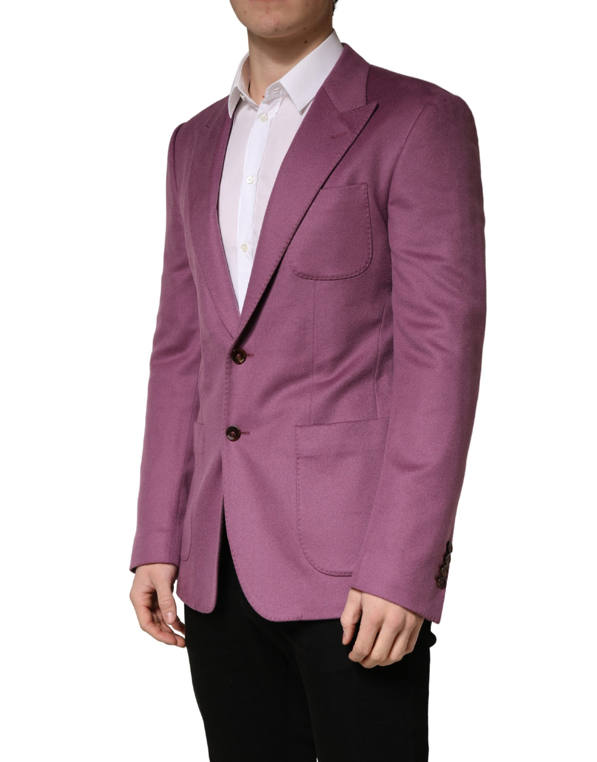 Dolce & Gabbana Veste de blazer ajustée en cachemire violet