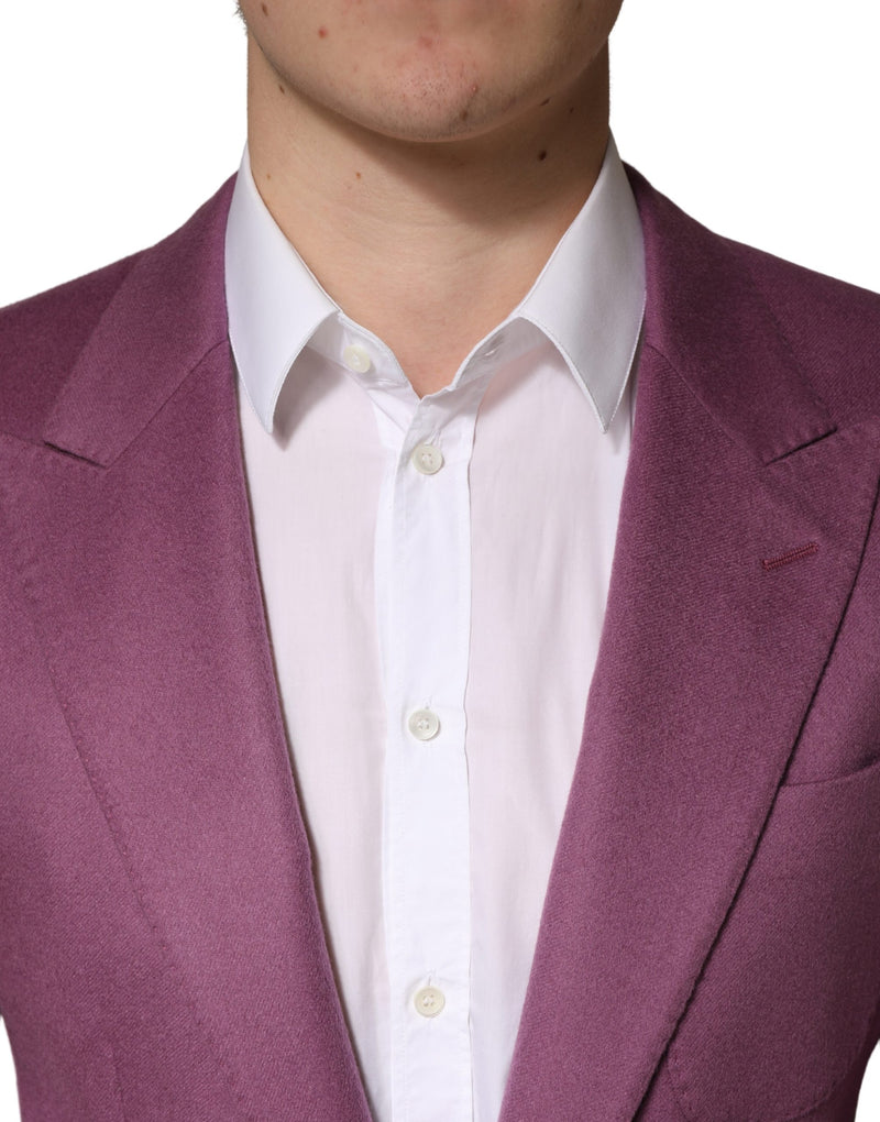 Dolce & Gabbana Veste de blazer ajustée en cachemire violet
