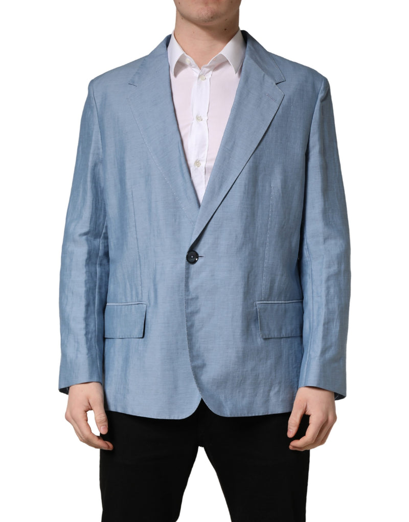 Veste blazer homme Dolce & Gabbana Light Blue à simple boutonnage