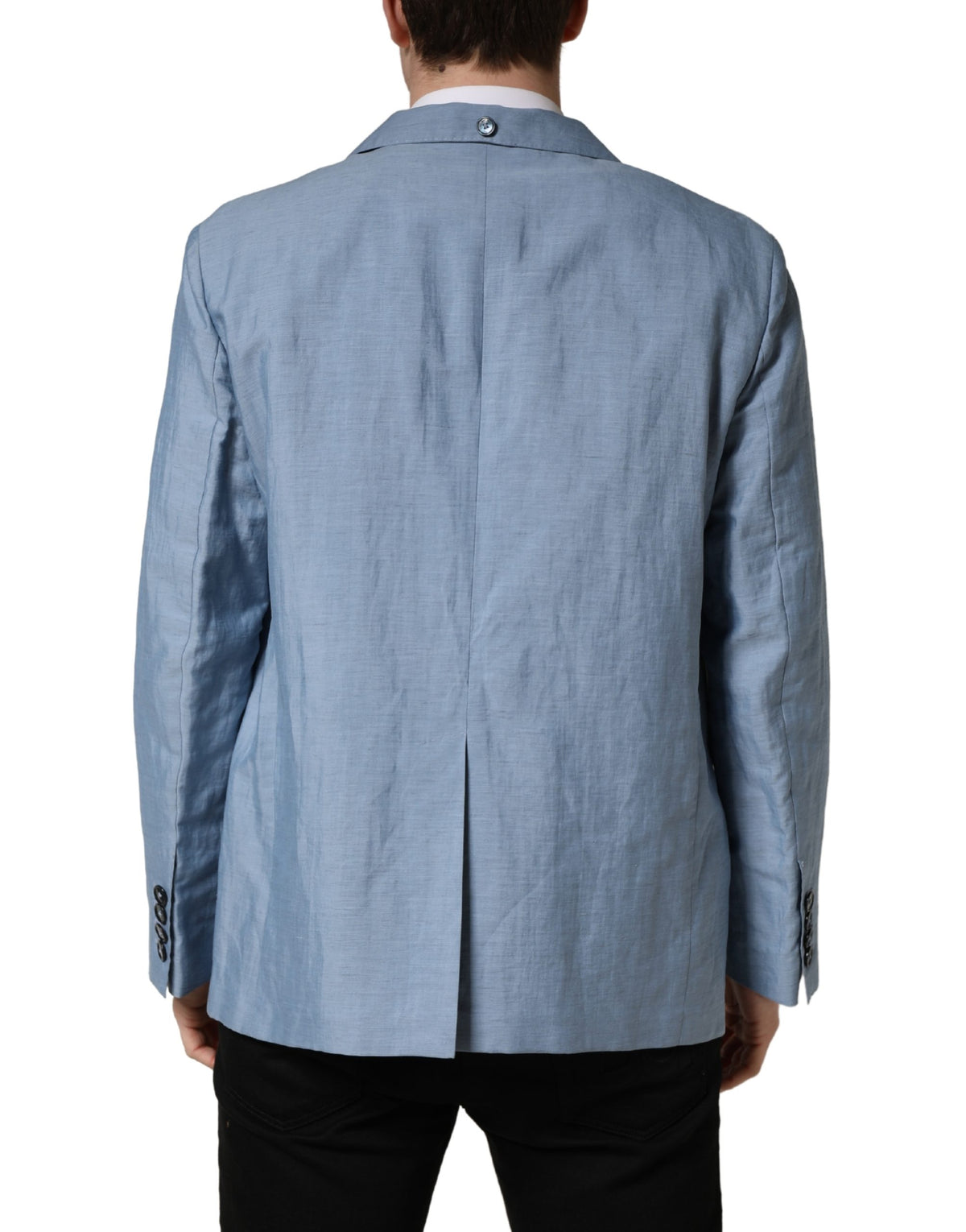 Veste blazer homme Dolce & Gabbana Light Blue à simple boutonnage