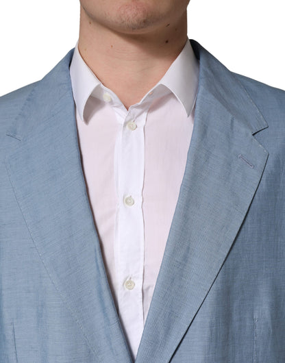Veste blazer homme Dolce & Gabbana Light Blue à simple boutonnage