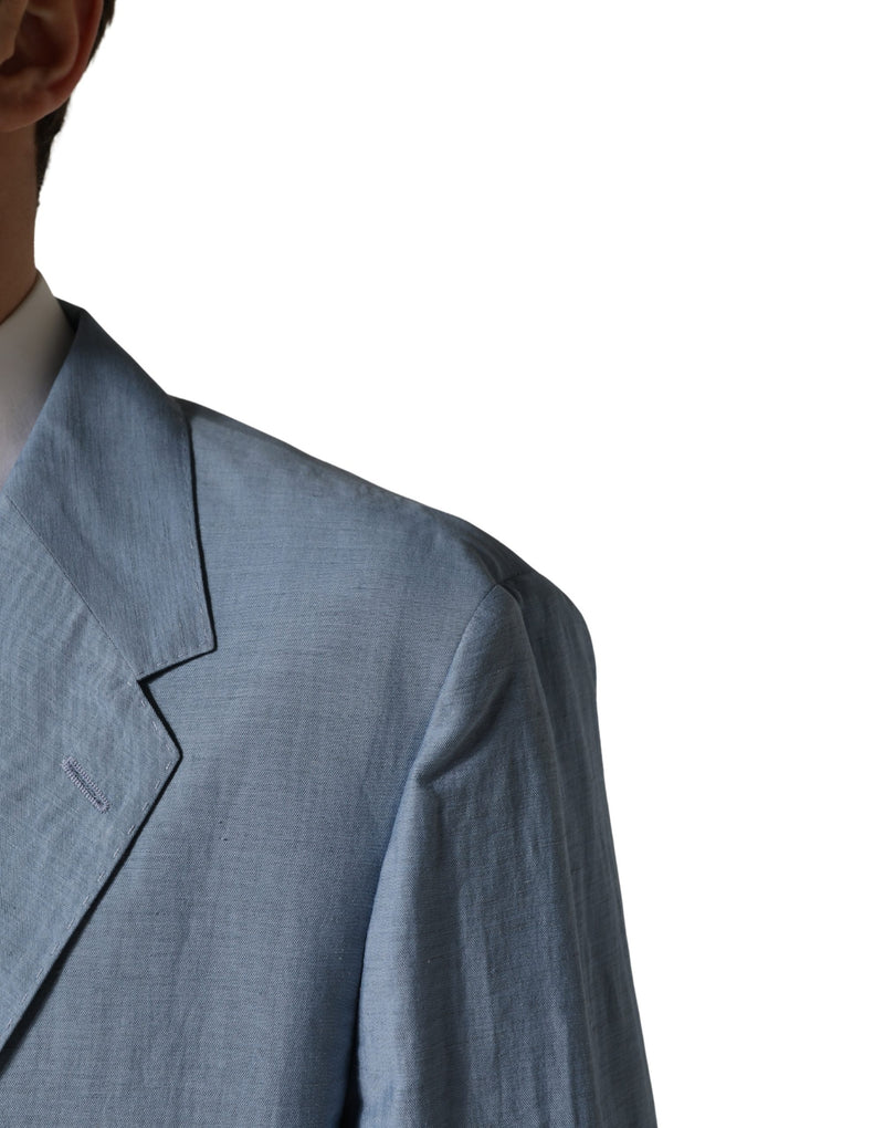 Veste blazer homme Dolce & Gabbana Light Blue à simple boutonnage