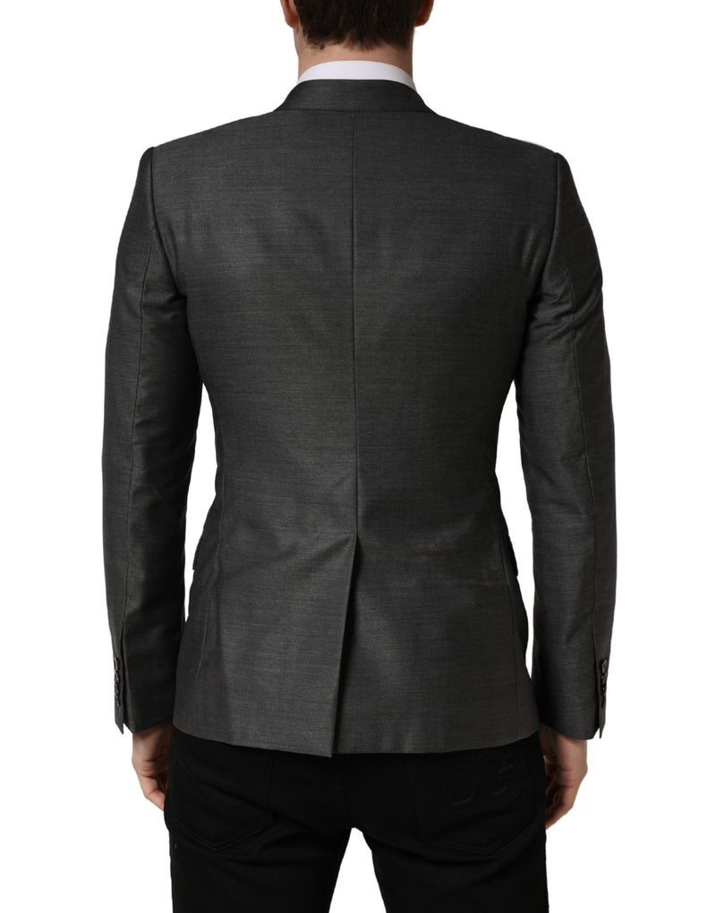 Dolce & Gabbana Blazer Manteau Veste en Laine Gris Foncé Coupe Slim