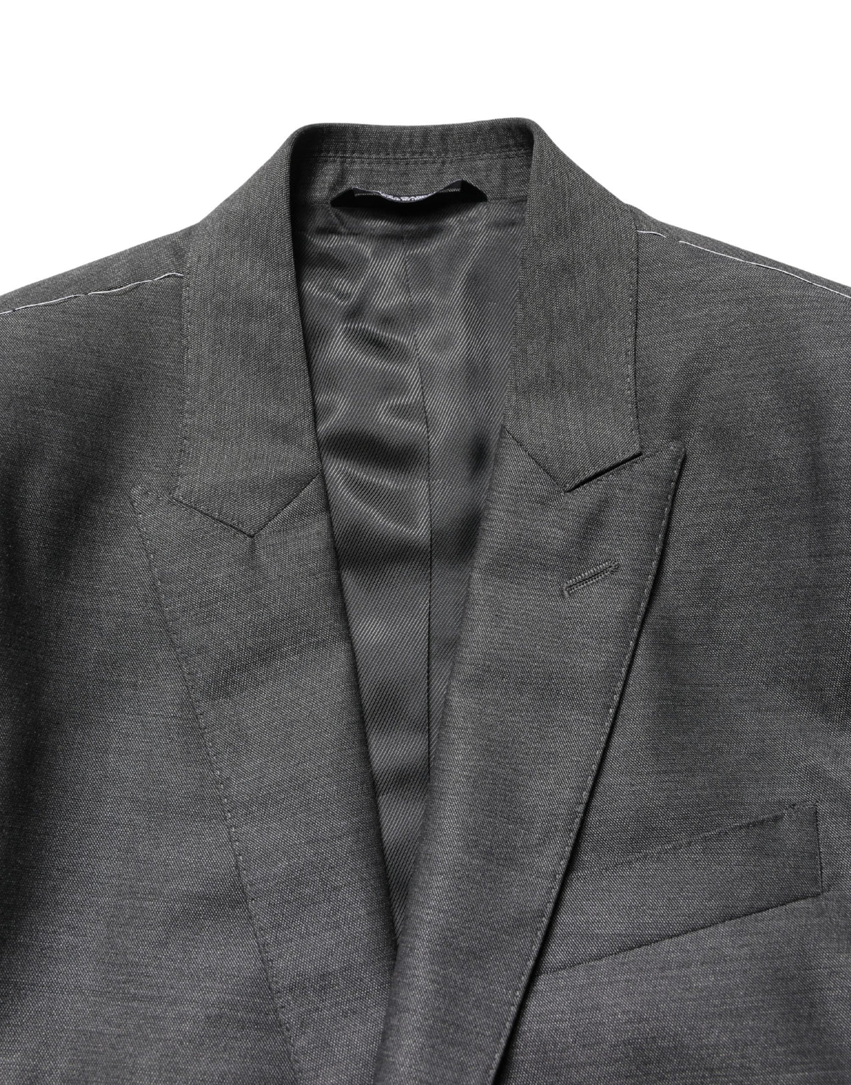 Dolce & Gabbana Blazer Manteau Veste en Laine Gris Foncé Coupe Slim