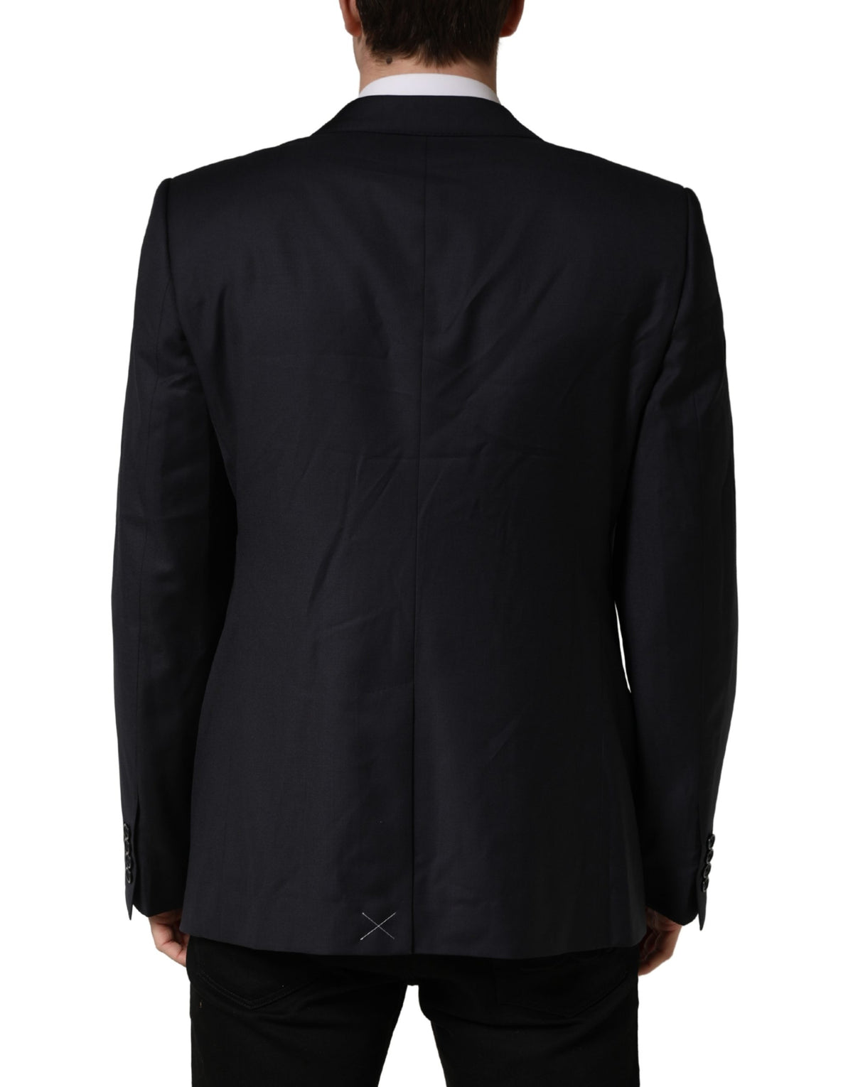 Dolce & Gabbana Manteau Homme Slim Fit en Laine Noire Veste Blazer