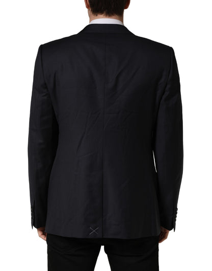 Dolce & Gabbana Manteau Homme Slim Fit en Laine Noire Veste Blazer