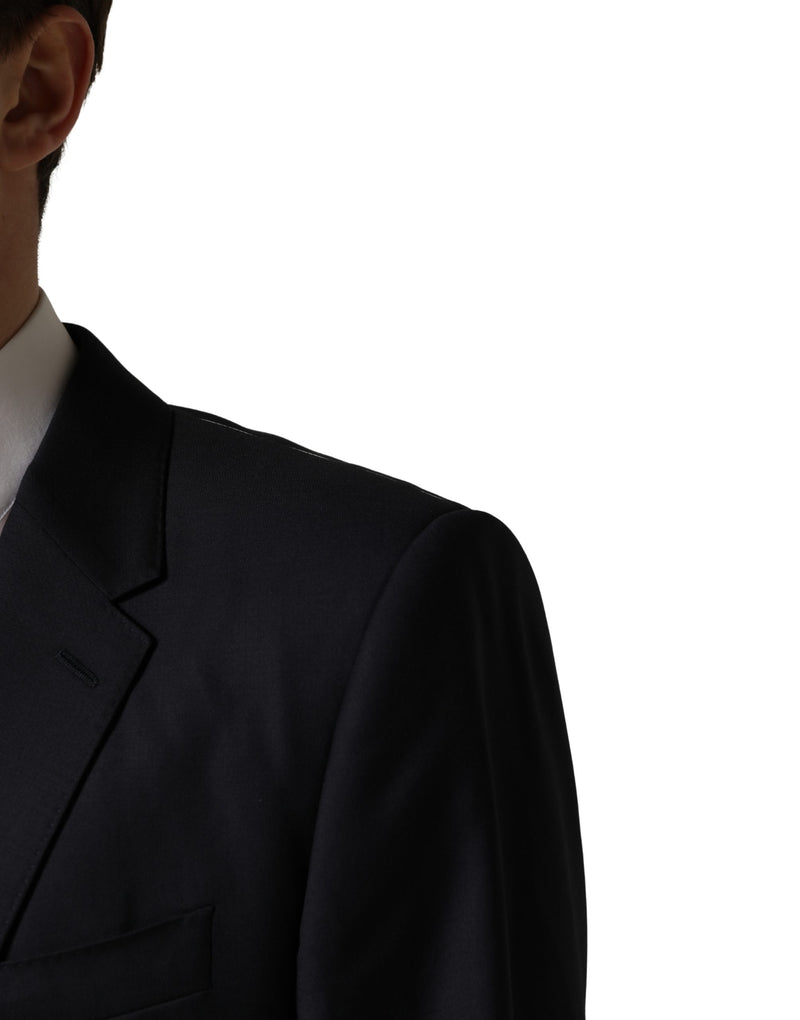 Dolce & Gabbana Manteau Homme Slim Fit en Laine Noire Veste Blazer