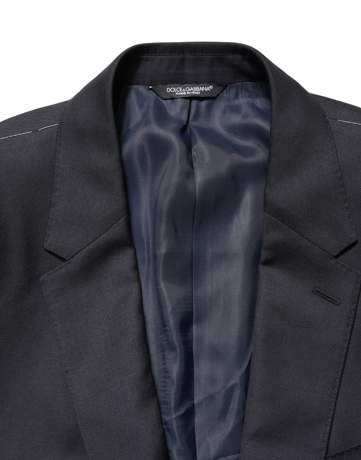Dolce & Gabbana Manteau Homme Slim Fit en Laine Noire Veste Blazer
