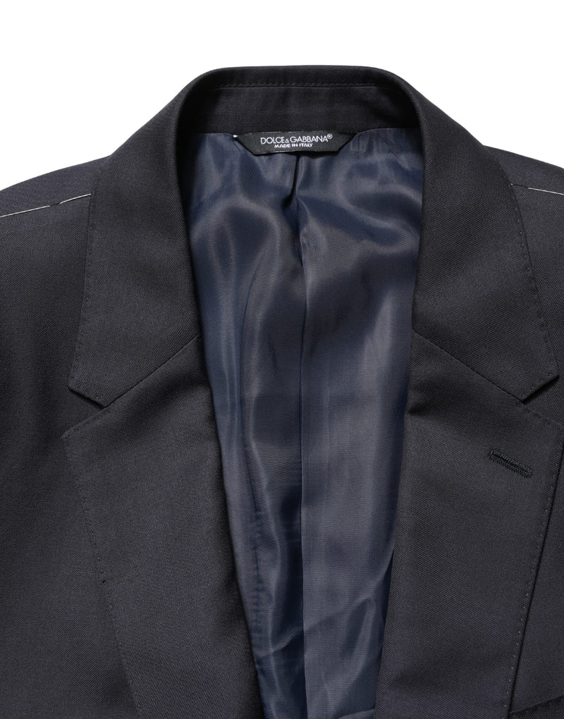 Dolce & Gabbana Manteau Homme Slim Fit en Laine Noire Veste Blazer