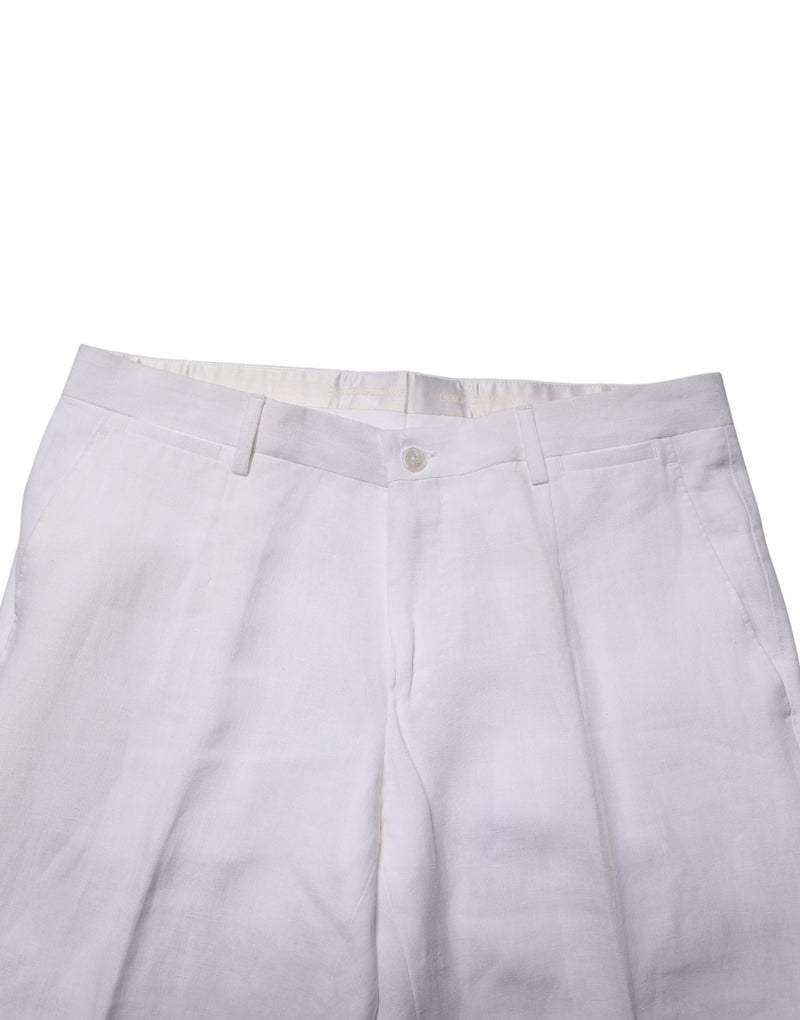 Dolce & Gabbana White SARTORIA Linen 2 Piece Men Formal Suit