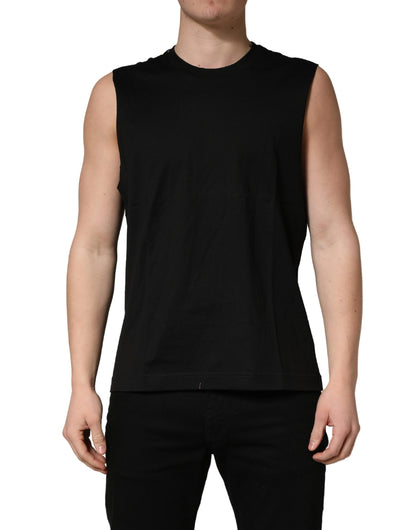 Débardeur Dolce & Gabbana noir sans manches à col rond