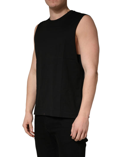 Débardeur Dolce & Gabbana noir sans manches à col rond