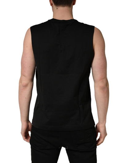 Débardeur Dolce & Gabbana noir sans manches à col rond