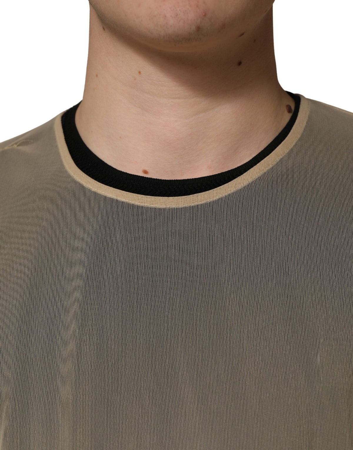 Haut en maille sans manches col rond beige Dolce & Gabbana