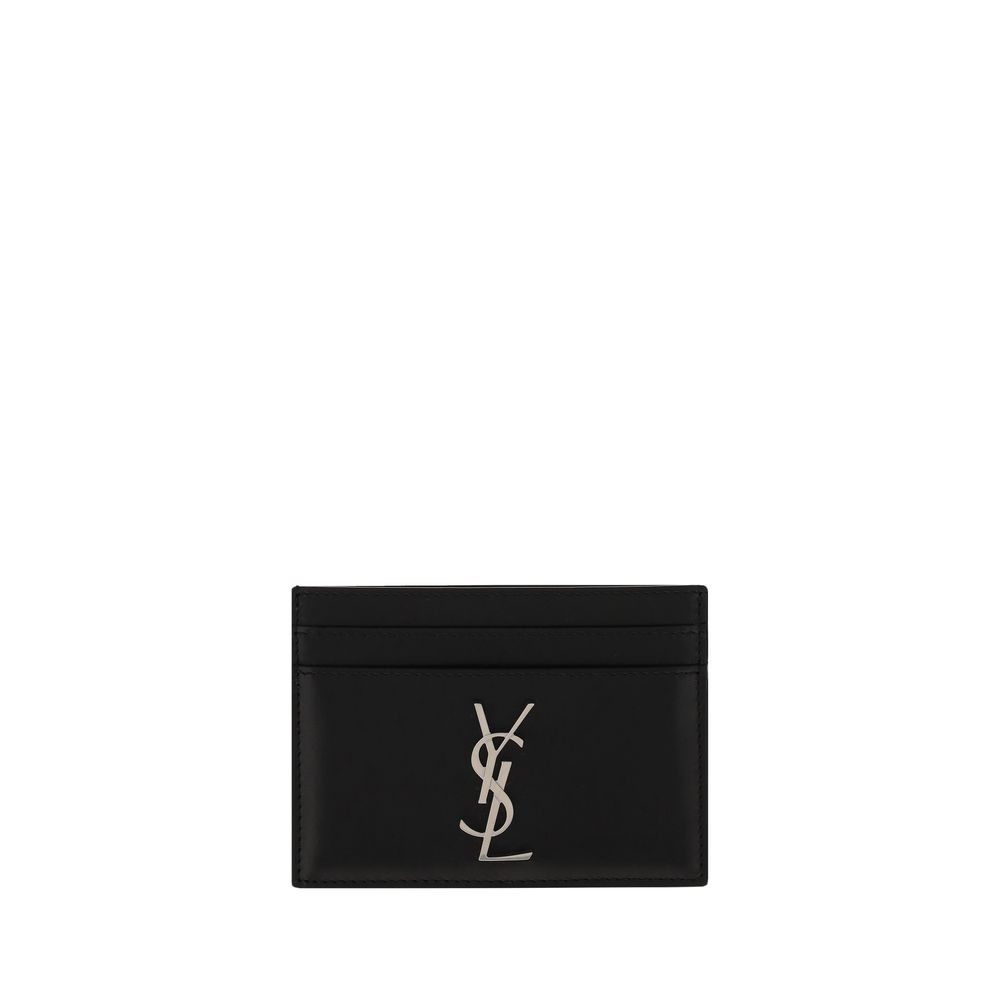 Portefeuille Bos Taurus en cuir de veau noir Saint Laurent