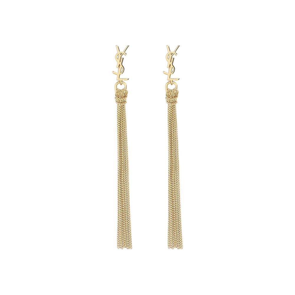 Saint Laurent Bo Pompons Gold Brass Earrings