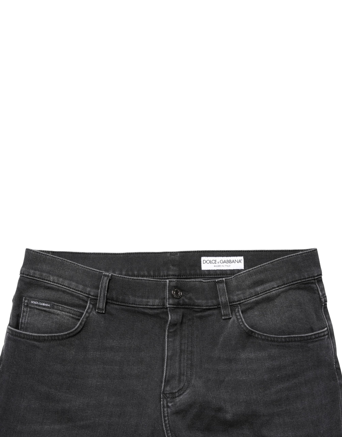 Jean slim en denim stretch de coton noir Dolce & Gabbana