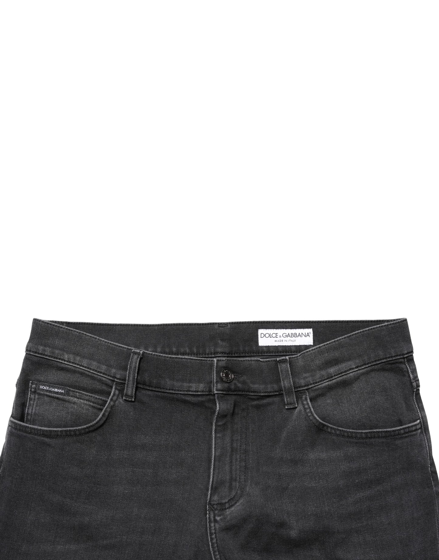 Jean slim en denim stretch de coton noir Dolce & Gabbana