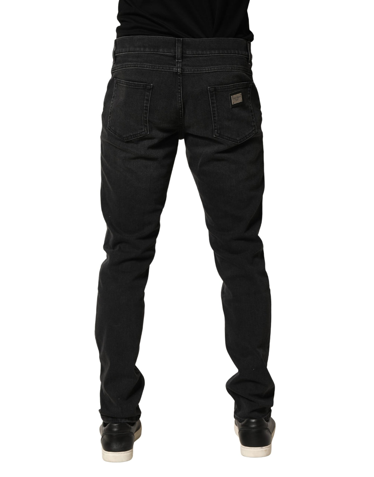 Jean slim en denim stretch de coton noir Dolce & Gabbana