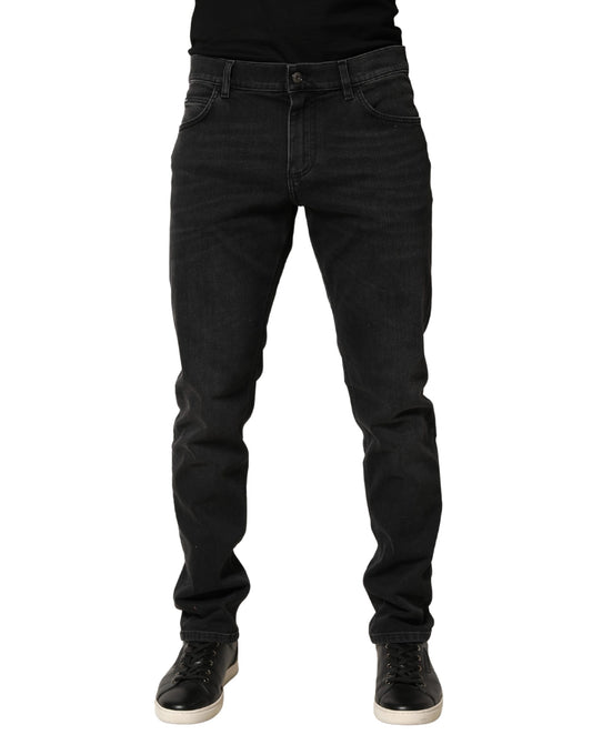 Dolce & Gabbana Zwart Katoen Stretch Regular Skinny Spijkerbroek