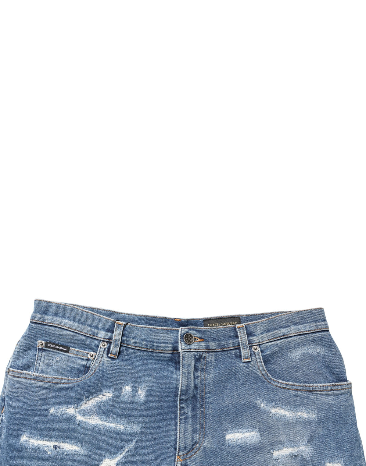 Bermuda en denim bleu délavé Dolce &amp; Gabbana