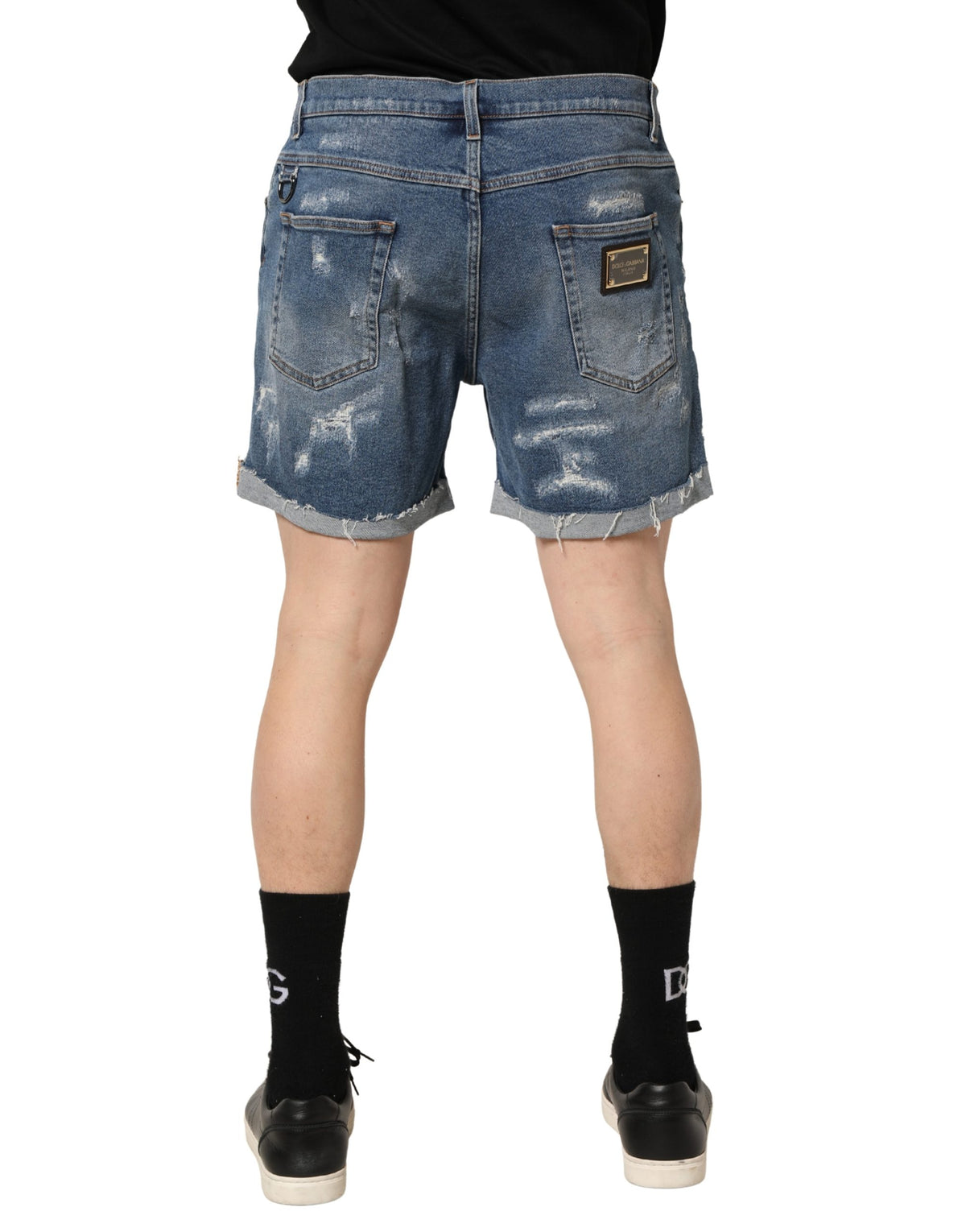 Bermuda en denim bleu délavé Dolce &amp; Gabbana