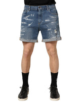 Bermuda en denim bleu délavé Dolce &amp; Gabbana