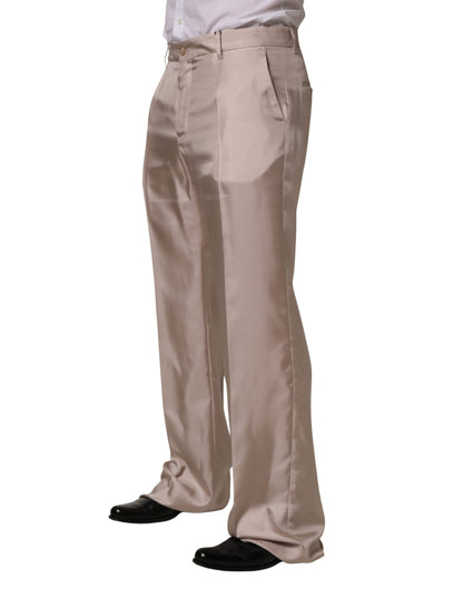 Dolce & Gabbana Beige Zijden Rechte Formele JurkBroek