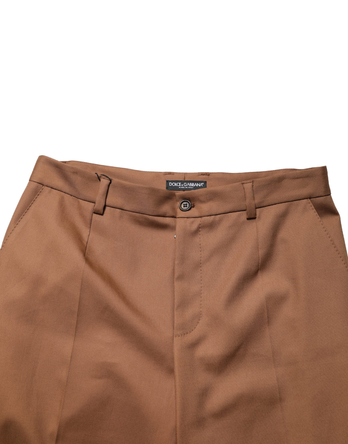 Pantalon droit marron en coton pour homme Dolce & Gabbana