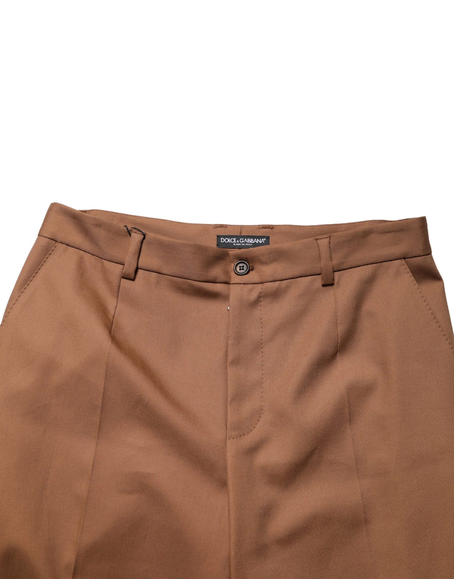 Pantalon droit marron en coton pour homme Dolce & Gabbana
