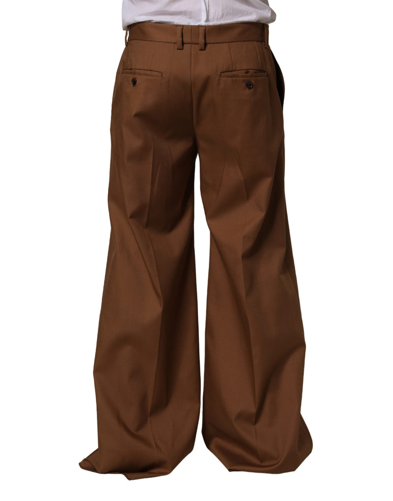 Pantalon droit marron en coton pour homme Dolce & Gabbana