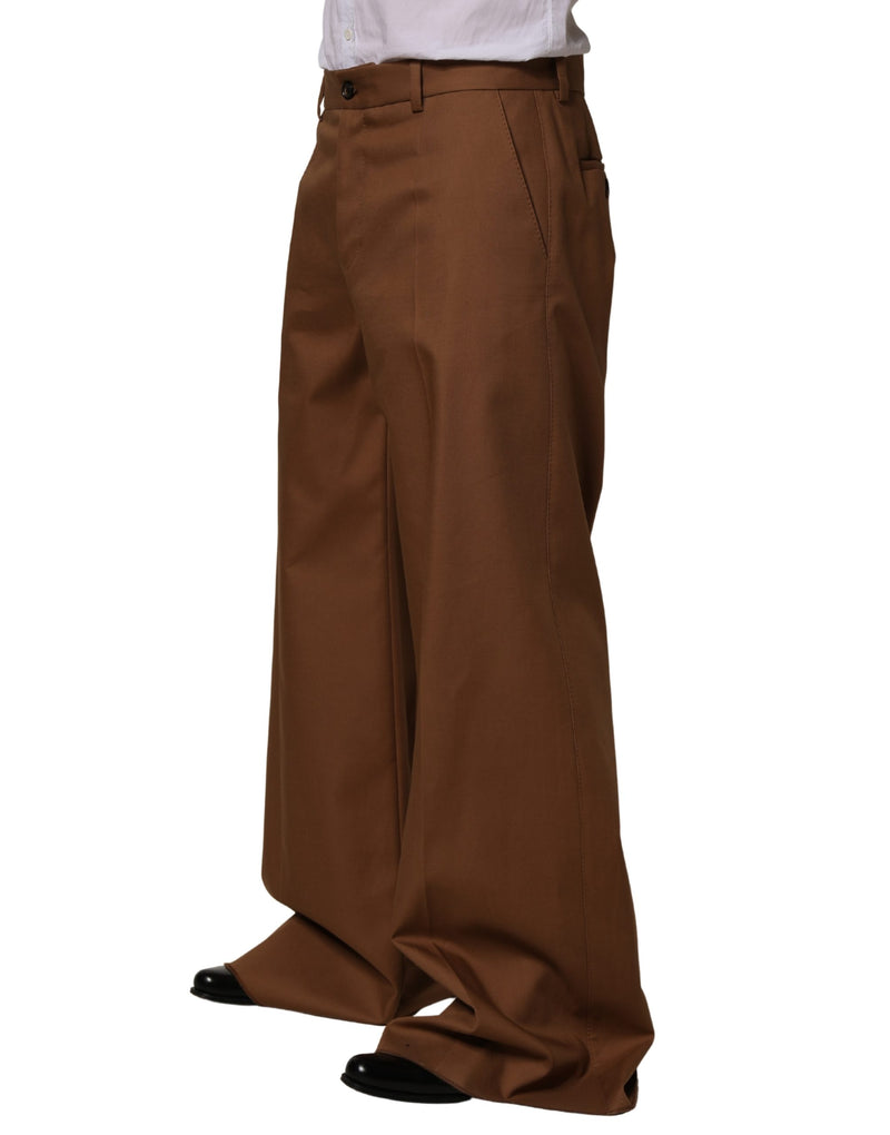 Pantalon droit marron en coton pour homme Dolce & Gabbana