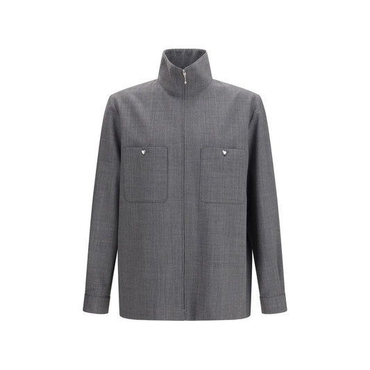 Valentino Gray Polyester Coat for Men - Regular Fit