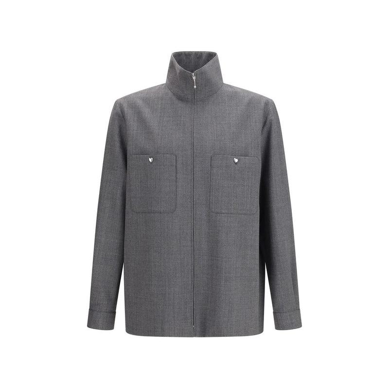 Valentino Garavani Gray Polyester Coat for Men - Contemporary Style