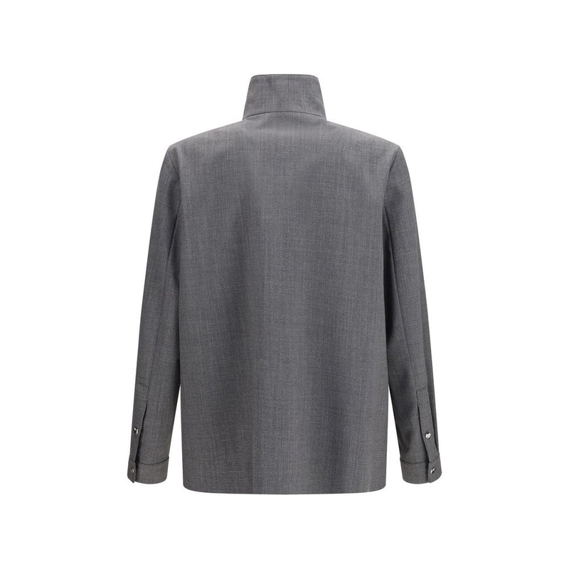 Valentino Garavani Gray Polyester Coat for Men - Contemporary Style