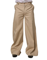 Dolce & Gabbana Beige Cotton Straight Men Dress Trouser Pants