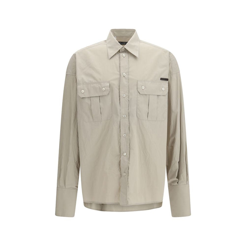 Dolce & Gabbana Beige Katoenen Jurkoverhemd