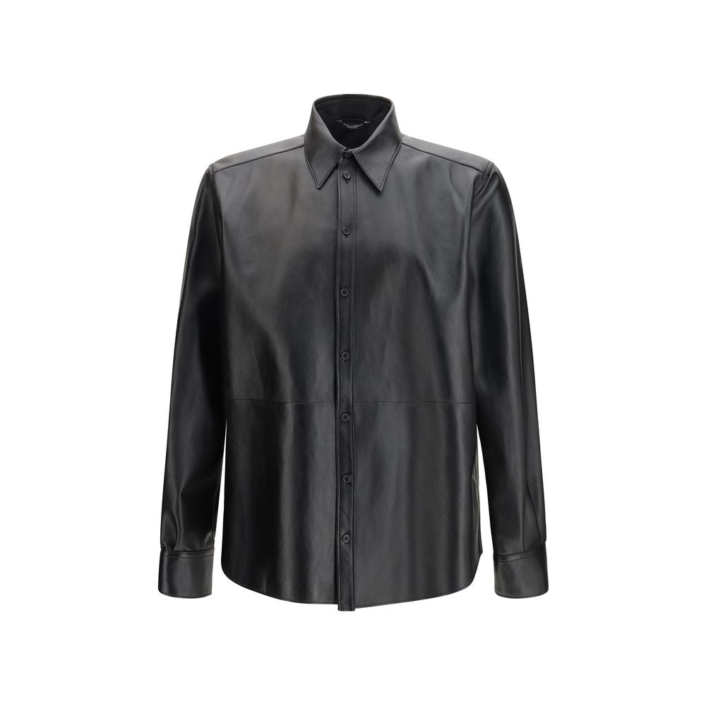 Chemise Dolce & Gabbana en cuir noir