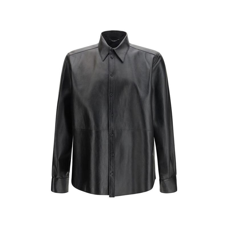 Dolce & Gabbana Zwart Leren Overhemd