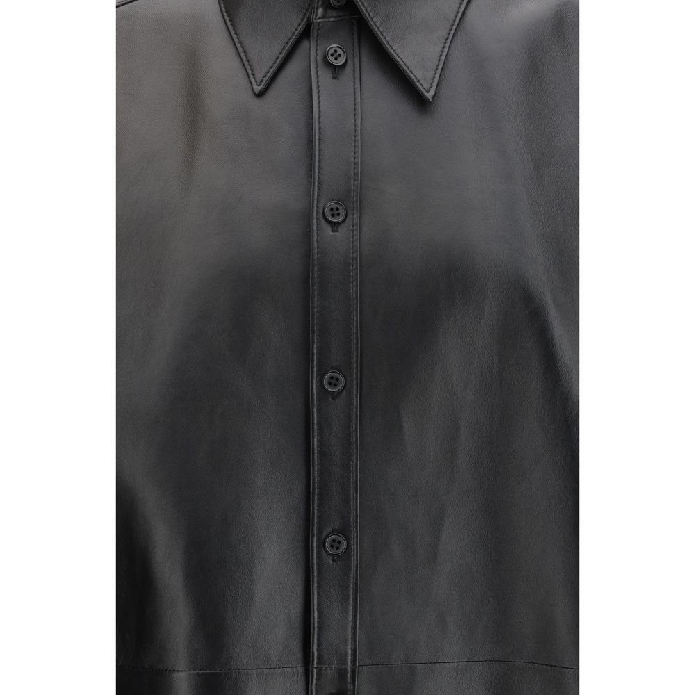 Chemise Dolce & Gabbana en cuir noir