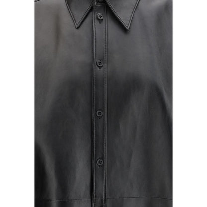 Chemise Dolce & Gabbana en cuir noir