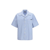 Chemise à manches courtes en coton bleu Dolce & Gabbana