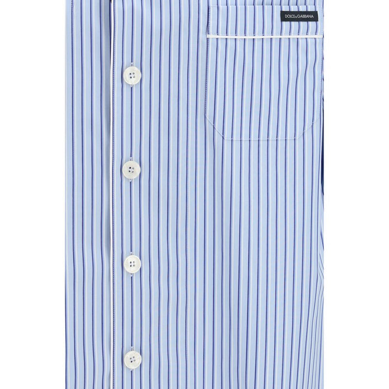 Dolce & Gabbana Blue Cotton Shortsleeve Shirt