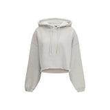 Golden Goose Star Cropped Hoodie in Gray Cotton