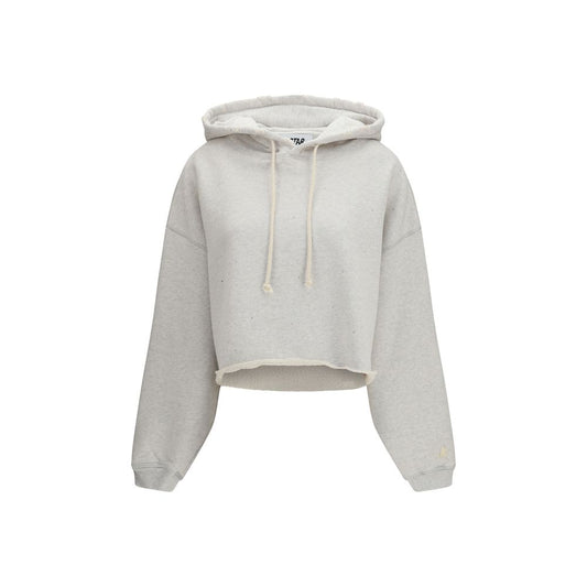 Golden Goose Star Cropped Hoodie in Gray Cotton