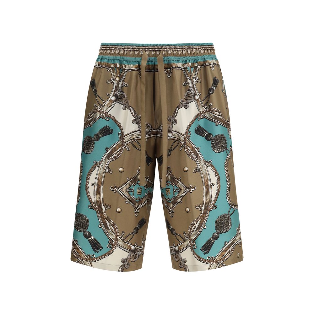 Short bermuda en soie multicolore Dolce & Gabbana