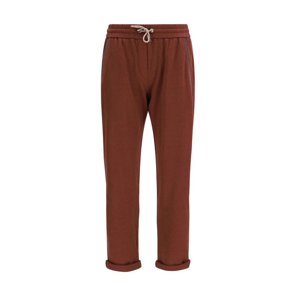 Brunello Cucinelli Bordeaux Cotton Casual Pants - Elegance & Comfort